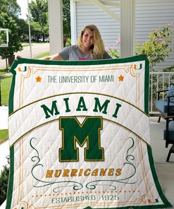 Miami Hurricanes Big M Ncaa Quilt Blanket