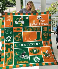 Miami Hurricanes Quilt Blanket Bedding Set for Home Décor