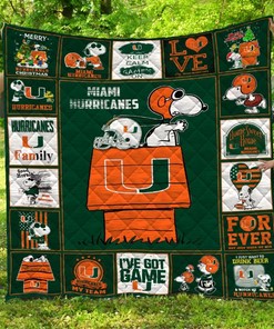 Miami Hurricanes Sn Mh Quilt Blanket Bedding Set