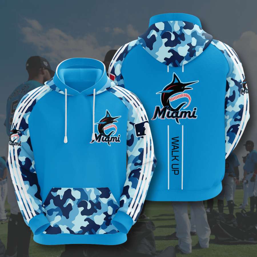 Miami Marlins Custom Sport All Over Print Hoodie 3D