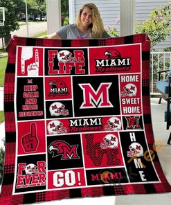 Miami Redhawks Quilt Blanket Bedding Set