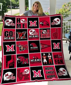 Miami Redhawks Quilt Blanket Bedding Set for Home Décor