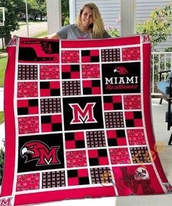 Miami Redhawks V1 Quilt Blanket Bedding Set