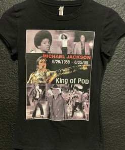Michael Jackson King Of Pop. 8/29/1958-6/25/2009 Black  T-Shirt