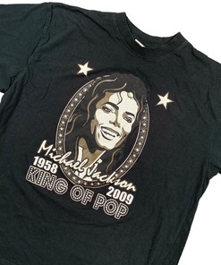 Michael Jackson King Of Pop Memorial Graphic 1958-2009 Vintage T-Shirt / Music Artist Promo Graphic / 80S / 90S / Streetwear / Retro Style