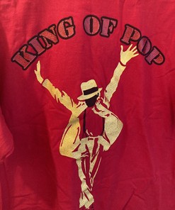 Michael Jackson  - King Of Pop -  T-Shirt Red Pullover  Unisex