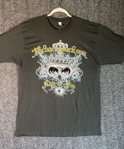 Michael Jackson Shirt Mens Extra Gray Yellow King Of Pop Concert Tour Vtg