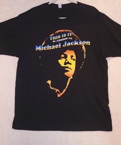 Michael Jackson Shirt Y2K 2009 This Is It 50 London O2 Black T Shirt New