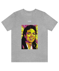 Michael Jackson'S Say Cheese Tee, Unisex, Short Sleeve, Cotton, Smiling, Mj, Colorful