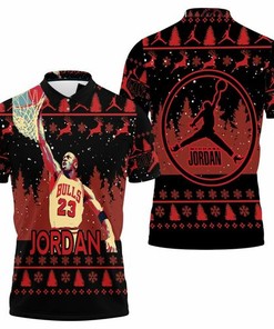 Michael Jordan Jump Shot Christmas Decor 3D All Over Print Polo Shirt