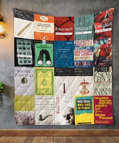 Michel Foucault Books Quilt Blanket DUP
