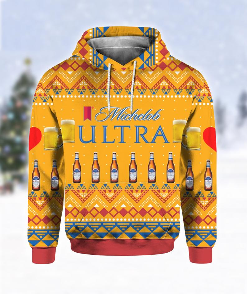 Michelob Ultra Beer Bottles Hoodie 3D