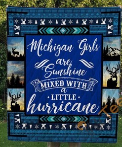 Michigan Girls Are Sunshine Quilt Blanket Bedding Set