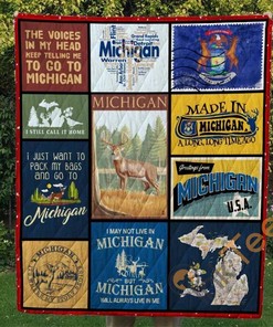 Michigan Quilt Blanket Bedding Set