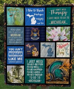 Michigan Quilt Blanket Bedding Set With Pilliwcases Option