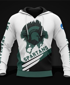 Michigan State Spartans Hoodie 3D Zip Hoodie Long Sleeve Gift for Fan