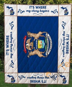 Michigan V2 Quilt Blanket Bedding Set