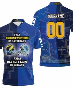 Michigan Wolverine On Saturdays And Detroit Lion On Sundays Fan 3d Personalized 3D All Over Print Polo Shirt