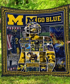 Michigan Wolverine Quilt Blanket Bedding Set for Home Décor