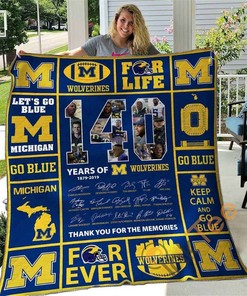 Michigan Wolverines Quilt Blanket Bedding Set