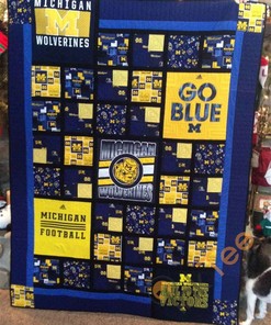 Michigan Wolverines Quilt Blanket Bedding Set With Pillowcase Option
