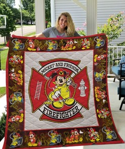 Mickey And Friends Firefighter Quilt Blanket