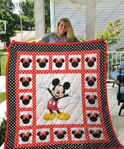 Mickey And Mickey's Face Border For Fan Quilt Blanket Bedding Set