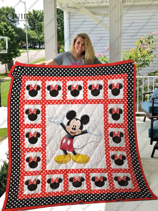 Mickey And Mickey's Face Border For Fan Quilt Blanket Bedding Set