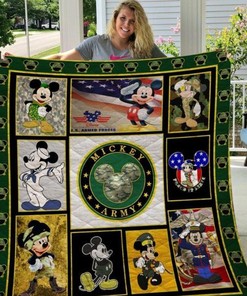 Mickey Army Military Quilt Blanket Bedding Set