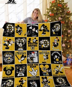 Mickey Bruins Boston Disney Quilt Blanket Bedding Set