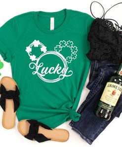 Mickey Head St Patrick Day Shirt, Happy Go Lucky Rainbow, Shamrock Shirt, St.Pattys Shirt, Irish Shirt, Shenanigans Drinking Shirt, Family Tee