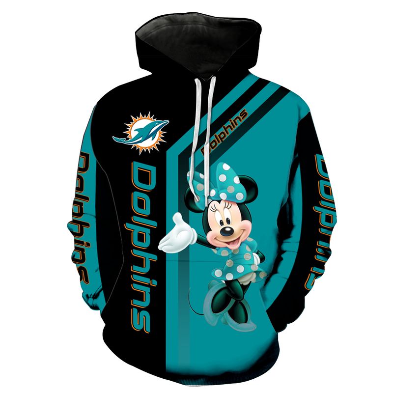 Mickey Miami Dolphins Hoodie With Minnie Limited Edition Over Print Full 3D