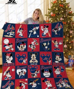 Mickey Mouse Atlanta Braves Quilt Blanket