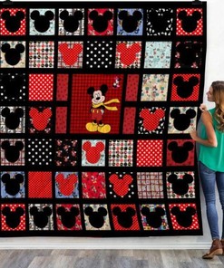 Mickey Mouse Checker Quilt Blanket Bedding Set