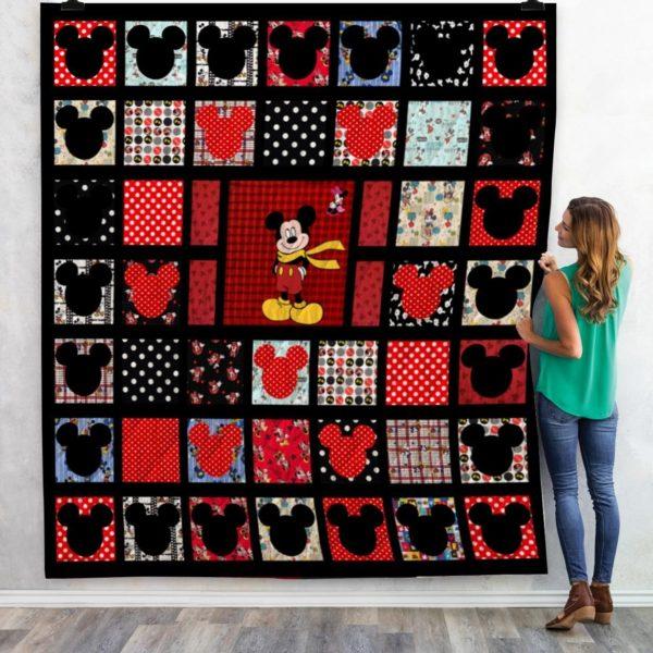 Mickey Mouse Checker Quilt Blanket Bedding Set
