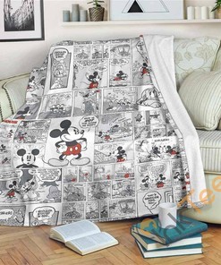 Mickey Mouse Comic Sherpa Fleece Blanket Gifts for Family, for Couple