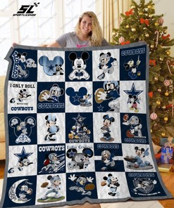 Mickey Mouse Dallas Cowboys Quilt Blanket Bedding Set
