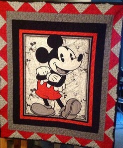 Mickey Mouse Fabric Quilt Blanket Bedding Set for Home Décor