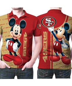 Mickey Mouse San Francisco 49ers Nfl American Football Team Logo 3d Designed Allover Gift For 49ers Fans Mickey Lovers Polo Shirt