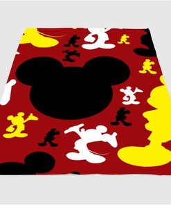 Mickey Mouse Silhouette Sherpa Fleece Blanket Gifts for Family, for Couple