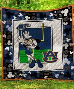 Mickey Ncaa Auburn Tigers Great Combined Quilt Blanket Bedding Set