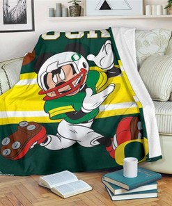 Mickey Plays Ducks Football Sherpa Fleece Blanket Gifts for Family, for Couple