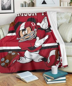 Mickey Plays With The Crimson Tide Blanket Sherpa Fleece Blanket Gifts for Family, for Couple