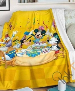 Mickey and Donald Birthday Party Sherpa Fleece Blanket Gifts for Family, for Couple