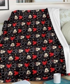 Mickey's Face Walt Disney Fleece Blanket Gift For Fan, Quilt Blanket Bedding Set Gift