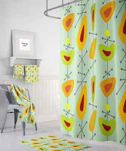 Mid Century Abstract Shower Curtain