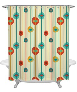 Mid Century Atomic Balls Shower Curtain