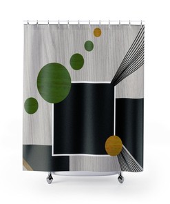 Mid Century Modern Geometric Shower Curtain