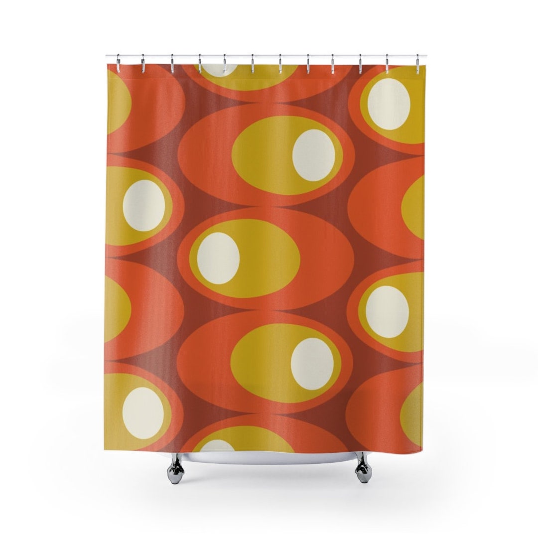 Mid Century Modern Personalized Shower Curtain With Mcm Design For Bathroom Decor
