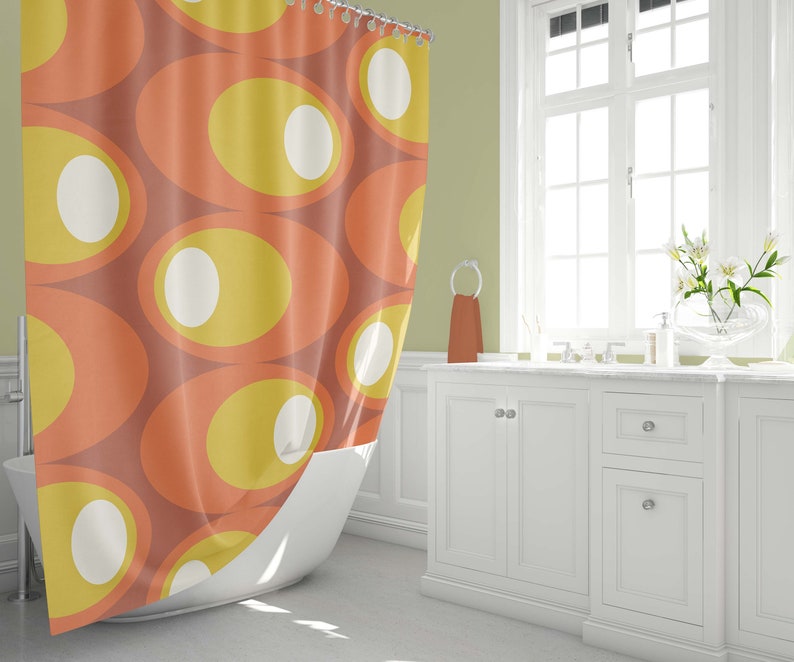 Mid Century Modern Personalized Shower Curtain With Mcm Design For Bathroom Decor - Image 2